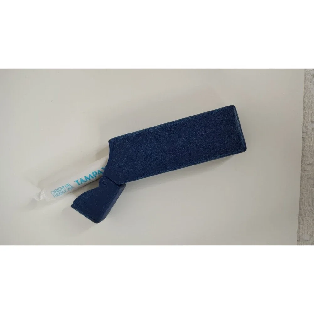 Vintage Tampax carrier case Blue